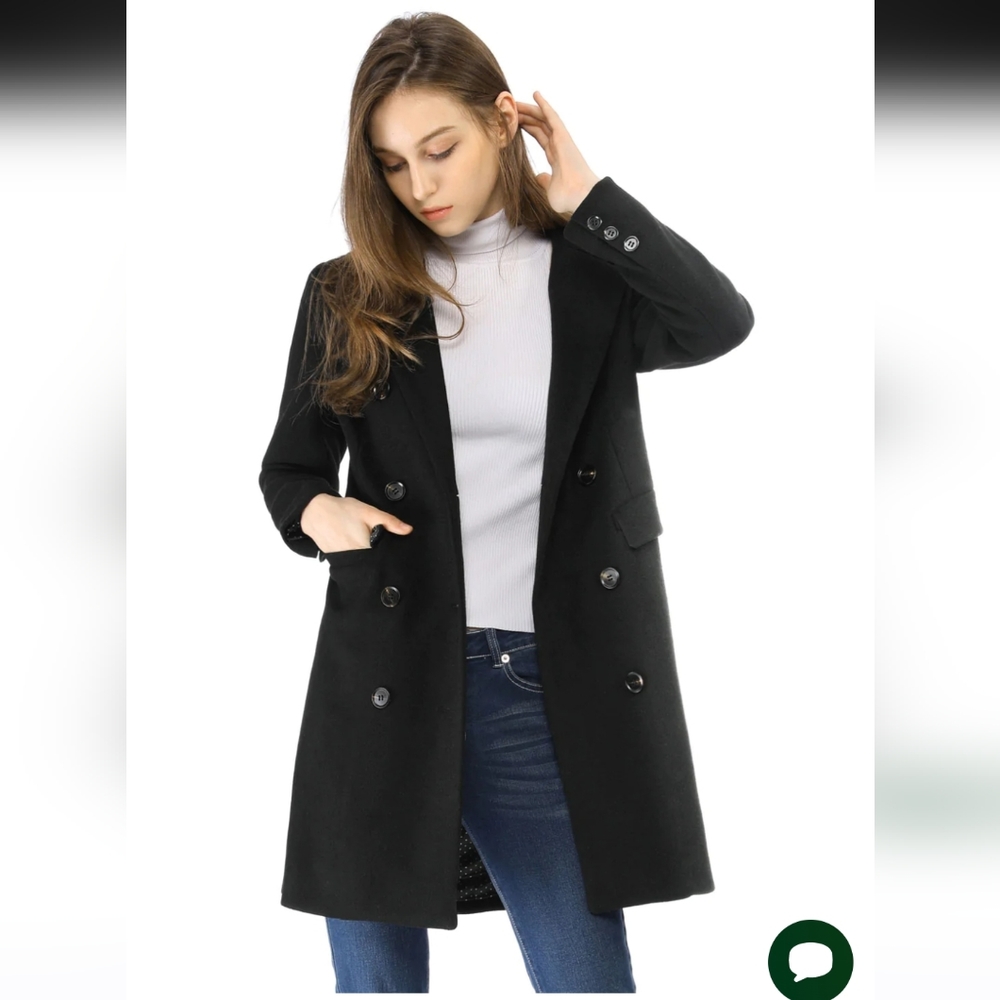 BLACK DOUBLE BREASTED TRENCH COAT